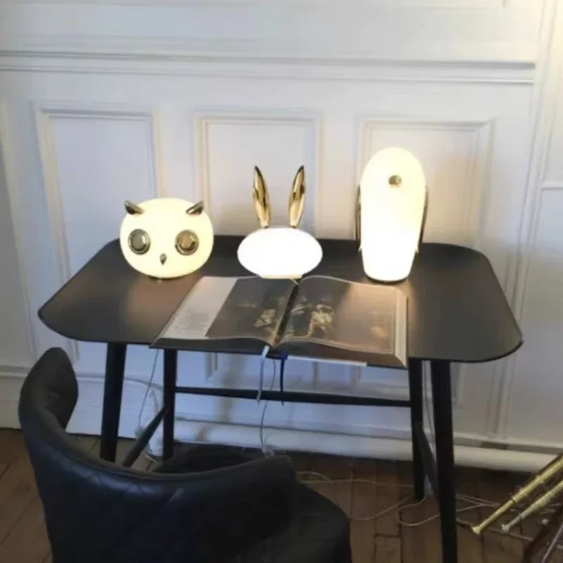 Axyaa Animal Bedside Lamp: Art Deco Table Lamp for Living Room, Bedroom, Children's Room