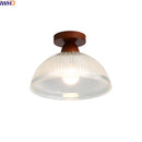 Axyaa Wood Glass LED Ceiling Lights Modern Ceiling Lamp for Home Lighting