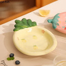 Axyaa Strawberry Ceramic Plate Set: Creative Tableware for Breakfast, Snacks, and Salad