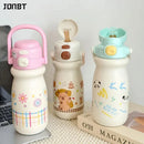 Axyaa Kids Stainless Steel Insulated Thermos Bottle with Double Straw