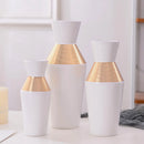 Axyaa Luxe Gold White Black Ceramic Vase Set for Minimalist Home Decor