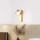 Axyaa Rotatable Japanese Cave Stone Wall Lamp Warm Light Solid Wood Fixture