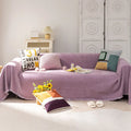 Axyaa Chenier Solid Color Sofa Cover with Tassel Trim