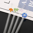 Axyaa Glass Straw Set for Drinks, 5pcs High Borosilicate Cocktail Straws & Cleaning Brush