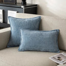 Axyaa Chenille Cushion Cover in Blue Grey