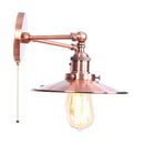 Axyaa Industrial Pink LED Wall Light with Pull Chain Switch - Two Heads Industrial Bedroom Lamp