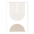 Axyaa Modern Geometric Beige Abstract Canvas Wall Art for Bedroom Decor