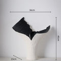 Axyaa Black Gold Resin Handicrafts Fish-tail Vase Home Decor