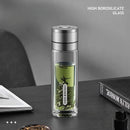 Axyaa 400ml Double-layer Glass Cup with Tea Filter - Heat-resistant Portable Drinkware