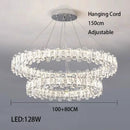 Axyaa LED Crystal Ceiling Lamp Modern Square Dimmable Dining Room Fixture