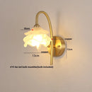 Axyaa LED Glass Wall Sconce with Pull Chain Switch for Modern Luxury Bedroom Lighting