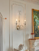 Axyaa Antique Silver Crystal Chandelier: Vintage Lighting for Living & Dining Rooms