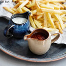 Axyaa Ceramic Milk Jug with Handle: Retro Style Gravy Boat & Seasoning Tool