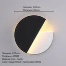 Axyaa LED Wall Lamp 360 Degree Rotation Adjustable Bedside Lights White Black