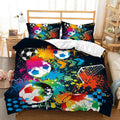 Axyaa Kids Soccer Duvet Cover Set - Queen Size Sports Bedding for Boys Girls