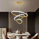 Axyaa LED Ring Pendant Chandelier Black Gold Modern Nordic Ceiling Light