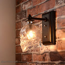 Axyaa Retro Loft Skull Bones Wall Lamp, Clear Glass Bottle Sconces Industrial Home Decor