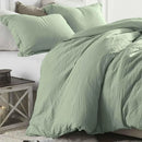 Axyaa 4-Piece Queen Size Dark Olive Green Duvet Cover Set