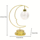 Axyaa Iron Moon Star Night Light for Bedroom, Navidad Christmas Decor, Atmosphere Table Lamp