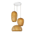 Axyaa Rattan Bamboo Pendant Light for Dinning Room Chandelier and Kitchen Lighting