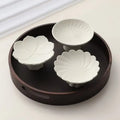 Axyaa White Ceramic Lace Fruit Plate Set