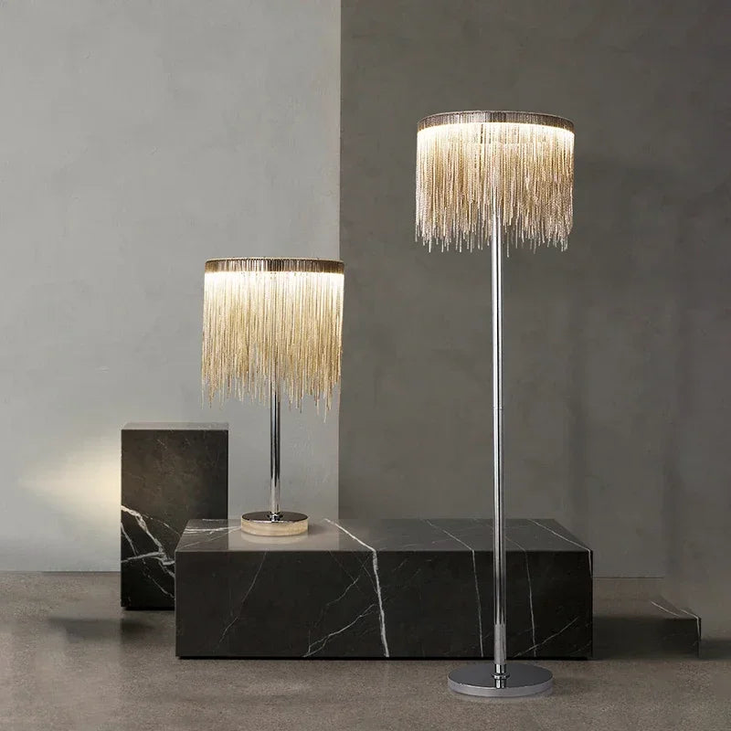 Axyaa Aluminium Chain Floor Lamp - Modern Home Decor Lighting