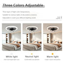 Axyaa LED Ceiling Fan Light Remote Control 4-Speed Bedroom Kitchen Decor Fans Lamp