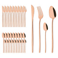 Axyaa Gold Stainless Steel Cutlery Set - 40Pcs Western Dinnerware Tableware Set