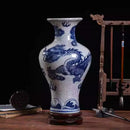 Axyaa Dragon Pattern Ceramic Vase - Jingdezhen Imitation Official Kiln Crackle Glaze