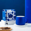 Axyaa Klein Blue Splash Ceramic Coffee Mug Gift Set with Spoon