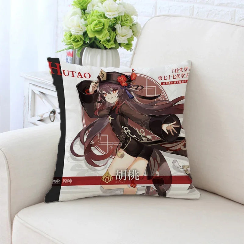 Axyaa Anime Pillow Cover 45x45, Decorative Cushion for Sofa, Bed, Home Decor
