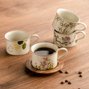 Axyaa Small Daisy Ceramic Coffee Mug Set with Saucer and Spoon
