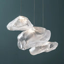 Axyaa Pebble Glass Pendant Lamp LED Chandelier for Luxury Living & Dining Rooms