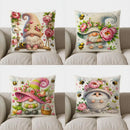Axyaa Gnome & Flower Swing Heart Pillow Cover