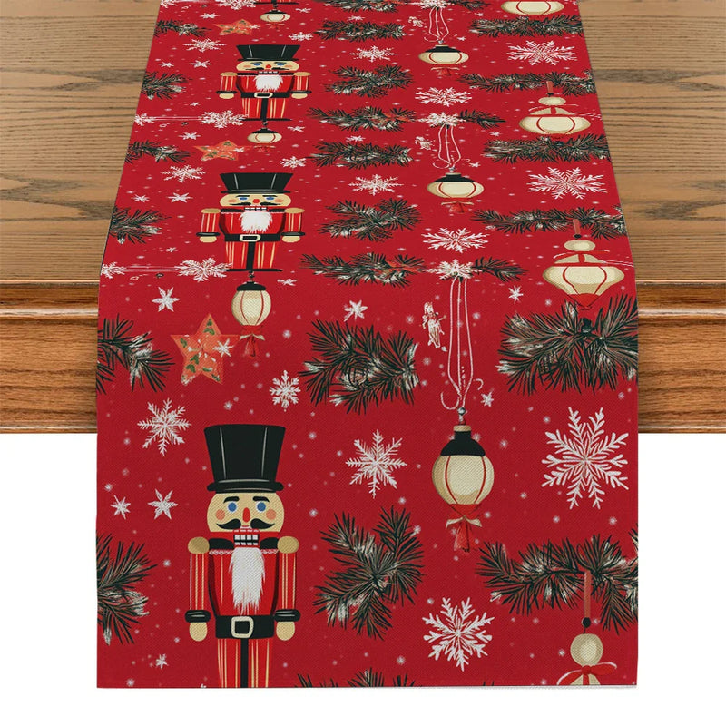 Rustic Nutcracker Table Runner by Axyaa: Festive Dining & Home Decor