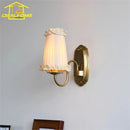 Axyaa Gold Lustre Fabric LED Wall Lamps - Classic Medieval Retro Design