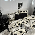 Axyaa Striped Duvet Cover with Pillowcase Set, Twin-Queen Size, Fashionable Home Bedding