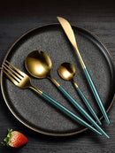 Axyaa Stainless Steel Portuguese Tableware Set- Christmas Edition