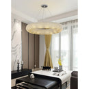 Axyaa Chrome LED Crystal Donut Chandelier for Home Indoor Lighting