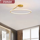 Axyaa Modern Round LED Ceiling Chandelier for Bedroom and Dining Room Lighting