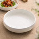 Axyaa Circular Ceramic Salad Plate Set for Molecular Cuisine and Steaks