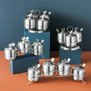 Axyaa Stainless Steel Spice Shaker Set with Spoon - Seasoning & Sugar Containers