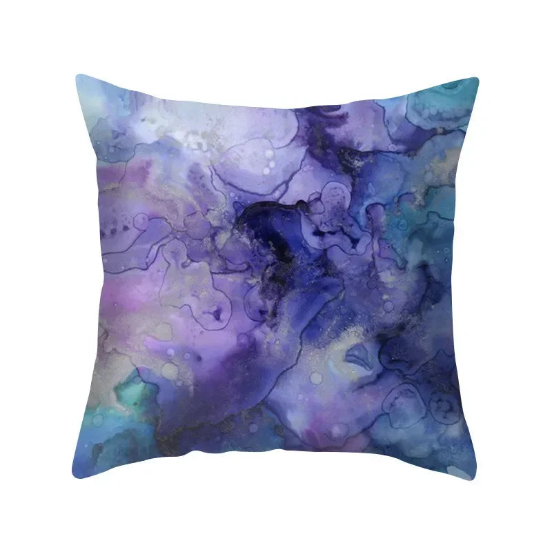 Axyaa Blue Purple Polyester Pillow Case Throw Pillow Cover