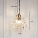 Axyaa Nordic Green Glass LED Hanging Lamp Copper Switch Pendant Light