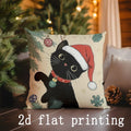 Axyaa Christmas Cat and Tree Pattern Pillow Cover for Sofa Bedroom Car