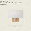Axyaa LED Glass Lampshade Wood Wall Lamp for Bedroom Living Room Lighting