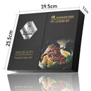 Golden Black Cutlery Set 24Pcs Stainless Steel Knife Fork Spoon Tableware Axyaa