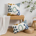 Axyaa Floral Tufted Geometric Pillow Cover Set for Living Room Sofa or Bedroom