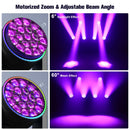 Axyaa 19x15W RGBW LED Moving Head Beam Focusing Light for Disco Bar Party