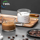Axya Glass Handle Espresso Measuring Cup 125ml Vshape Coffee Milk Supplies
